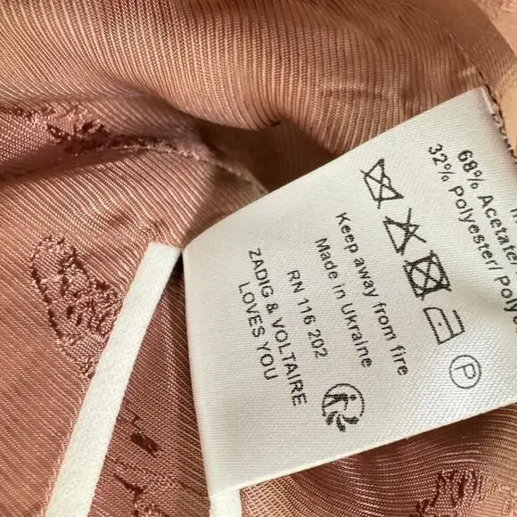 Zadig & Voltaire Vedy Bis Skull Ecru Single Breasted Blazer Size 36 Sm Corpcore - Picture 7 of 15